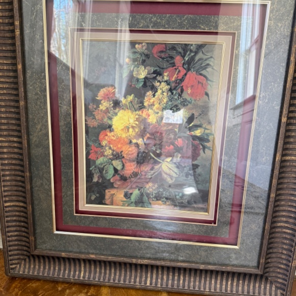 Custom Framed Print (Jan Van Huysum ?) Flowers in a Vase - Picture 3 of 7
